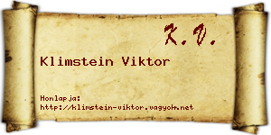 Klimstein Viktor névjegykártya